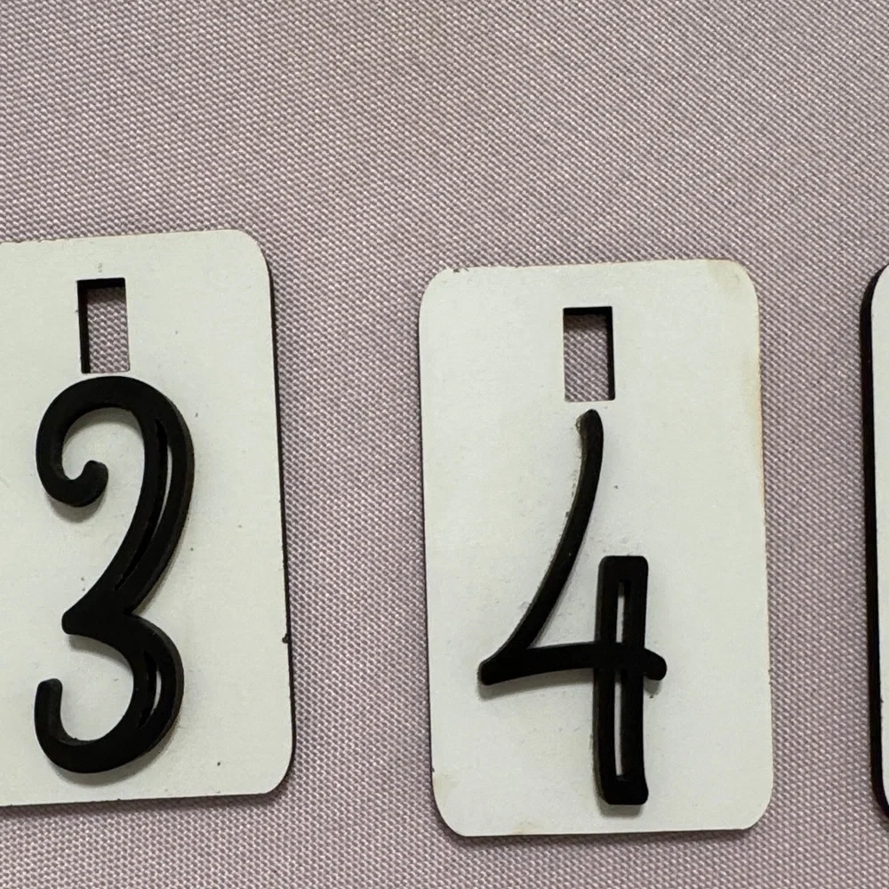 Black and White Number Wood Decor Set